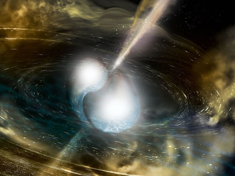 After the merging of two super dense neutron stars, scientists were able to put together a model that reveals the mysterious origins of heavy metals in our, universe, precisely gold. In the event of a neutron star merger, there exists a giant radioactive fireball. Within these giant collisions, there is enough energy for lighter elements to fuse and create the heavier elements that are ejected into space in the aftermath. This solved the mystery of where much of the gold and other heavy elements that has been measured in our universe came from. While supernovas could account for some of it, this makes up for what was previously a mystery.